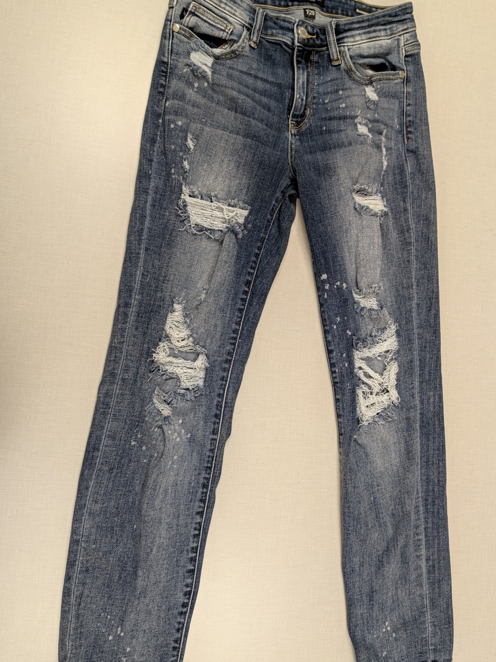 Judy Blue Distressed Dark Blue Skinny Jeans